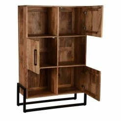 100x150x50 Industrial Highboard 3-türig - Schanow -Gosy-shop 100x150x50 industrial highboard 3 tuerig 3 faecher in natur schwarz schanow 02
