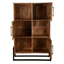 100x150x50 Industrial Highboard 3-türig - Schanow -Gosy-shop 100x150x50 industrial highboard 3 tuerig 3 faecher in natur schwarz schanow 03