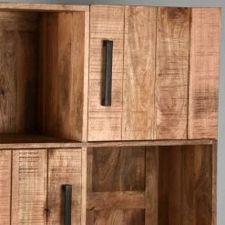 100x150x50 Industrial Highboard 3-türig - Schanow -Gosy-shop 100x150x50 industrial highboard 3 tuerig 3 faecher in natur schwarz schanow 04