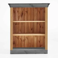 Gosy-shop -Gosy-shop 108x132x38 landhausregal fuer buecher 3 faecher in grau kiefer lauge eshelas 01