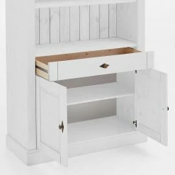 108x203x45 Landhaus Regal Mit 2 Türen & Schublade - Satumare I -Gosy-shop 108x203x45 landhaus regal mit 2 tueren schublade 4 faechern weiss kiefer satumare i 03