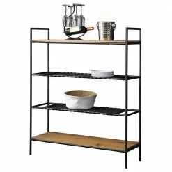 110x129x34 Standregal Mit Vier Ablagen In Natur - Zavias