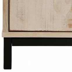 110x140x39 Schrank Mit 3 Türen & 3 Fächern - Pseino -Gosy-shop 110x140x39 schrank mit 3 tueren 3 faechern in kiefer white wash schwarz pseino 05