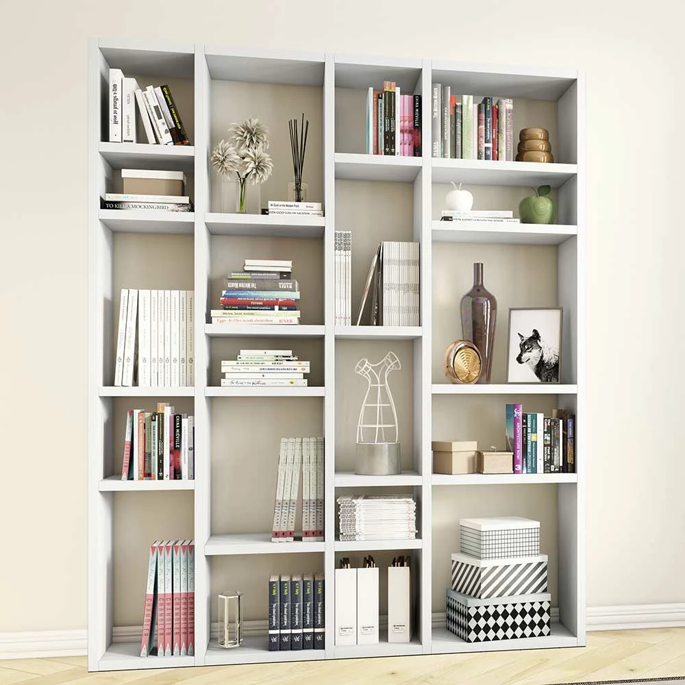 20 Fächer Wohnraum Regal In Weiß - Zirena 1 20 Fächer Wohnraum Regal In Weiß - Zirena