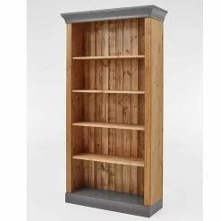 202 Cm Hohes Landhaus Bücherregal Zweifarbig - Eshelas -Gosy-shop 202 cm hohes landhaus buecherregal zweifarbig in kiefer lauge grau eshelas 02