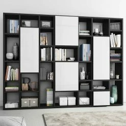 296cm Breites Standregal In Schwarzbraun - Yailona