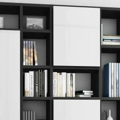 296cm Breites Standregal In Schwarzbraun - Yailona 5 296cm Breites Standregal In Schwarzbraun - Yailona -Gosy-shop 296cm breites standregal in schwarzbraun eiche weiss glanz yailona 03