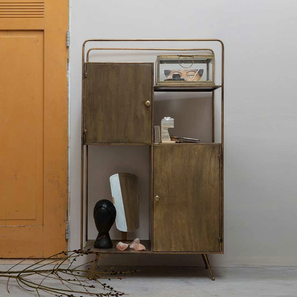 3 Fächer Regal Mit 2 Türen In Altmessingfarben - Membres 2 3 Fächer Regal Mit 2 Türen In Altmessingfarben - Membres – Bild 2