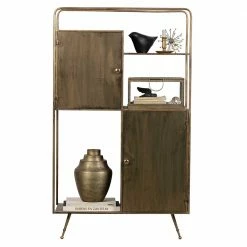 3 Fächer Regal Mit 2 Türen In Altmessingfarben - Membres 8 3 Fächer Regal Mit 2 Türen In Altmessingfarben - Membres -Gosy-shop 3 faecher regal mit 2 tueren in altmessingfarben aus stahl vintage style membres 02