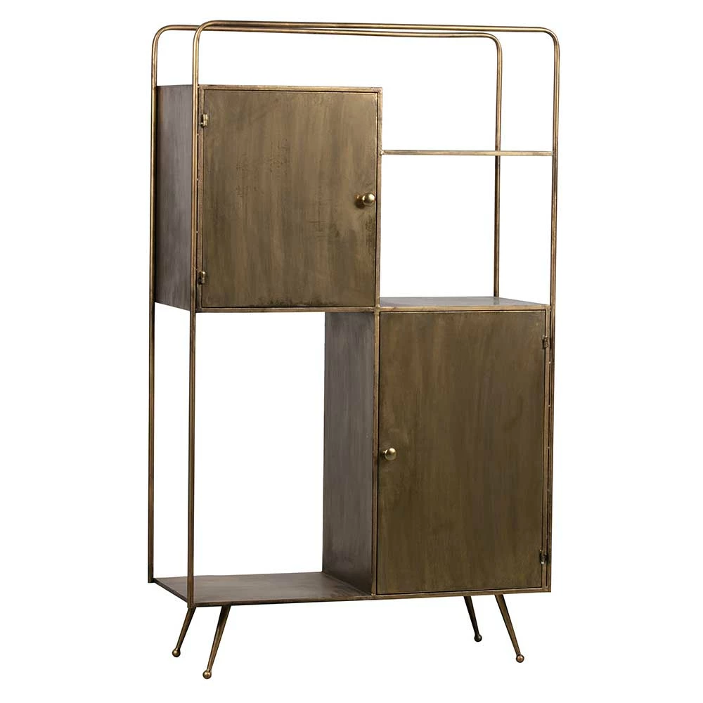 3 Fächer Regal Mit 2 Türen In Altmessingfarben - Membres 1 3 Fächer Regal Mit 2 Türen In Altmessingfarben - Membres