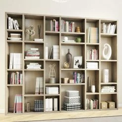 30 Fächer Regalwand In Sonoma-Eiche - Brunca