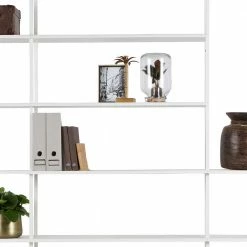 392 Cm Breites Stahl & Holz Regal System In Weiß - Leyma -Gosy-shop 392 cm breites stahl holz regal system in weiss lackiert leyma 03