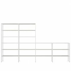 392 Cm Breites Stahl & Holz Regal System In Weiß - Leyma -Gosy-shop 392 cm breites stahl holz regal system in weiss lackiert leyma 04