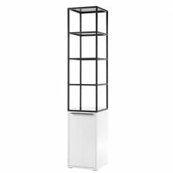 40x197x40 Designer Regal In Weiß & Schwarz - Enkraja