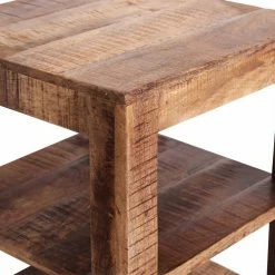 44x60x44 Holz Regal Mit Zwei Fächern - Olmedo -Gosy-shop 44x60x44 holz regal mit zwei faechern aus mangobaum massivholz olmedo 04