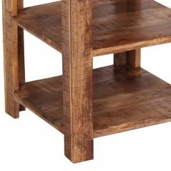 44x60x44 Holz Regal Mit Zwei Fächern - Olmedo -Gosy-shop 44x60x44 holz regal mit zwei faechern aus mangobaum massivholz olmedo 05