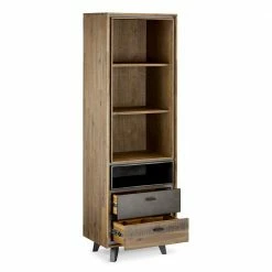 60cm Breites Regal In Akazie & Grau - Cevesta -Gosy-shop 60cm breites regal in akazie grau mit 4 faechern 2 schubladen cevesta 02