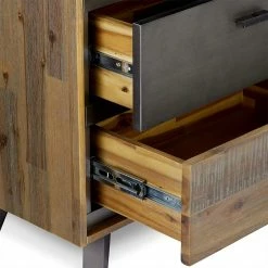 60cm Breites Regal In Akazie & Grau - Cevesta -Gosy-shop 60cm breites regal in akazie grau mit 4 faechern 2 schubladen cevesta 04