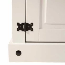 65x140x38 Landhausregal In Weiß - Henvic -Gosy-shop 65x140x38 landhausregal in weiss mit 2 faechern schubladen henvic 05