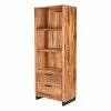70x185x45 Regal Mit Rückwand Massiv Aus Holz - Sledias -Gosy-shop 70x185x45 regal mit rueckwand massiv aus holz mit 3 faechern 2 schubladen sledias f