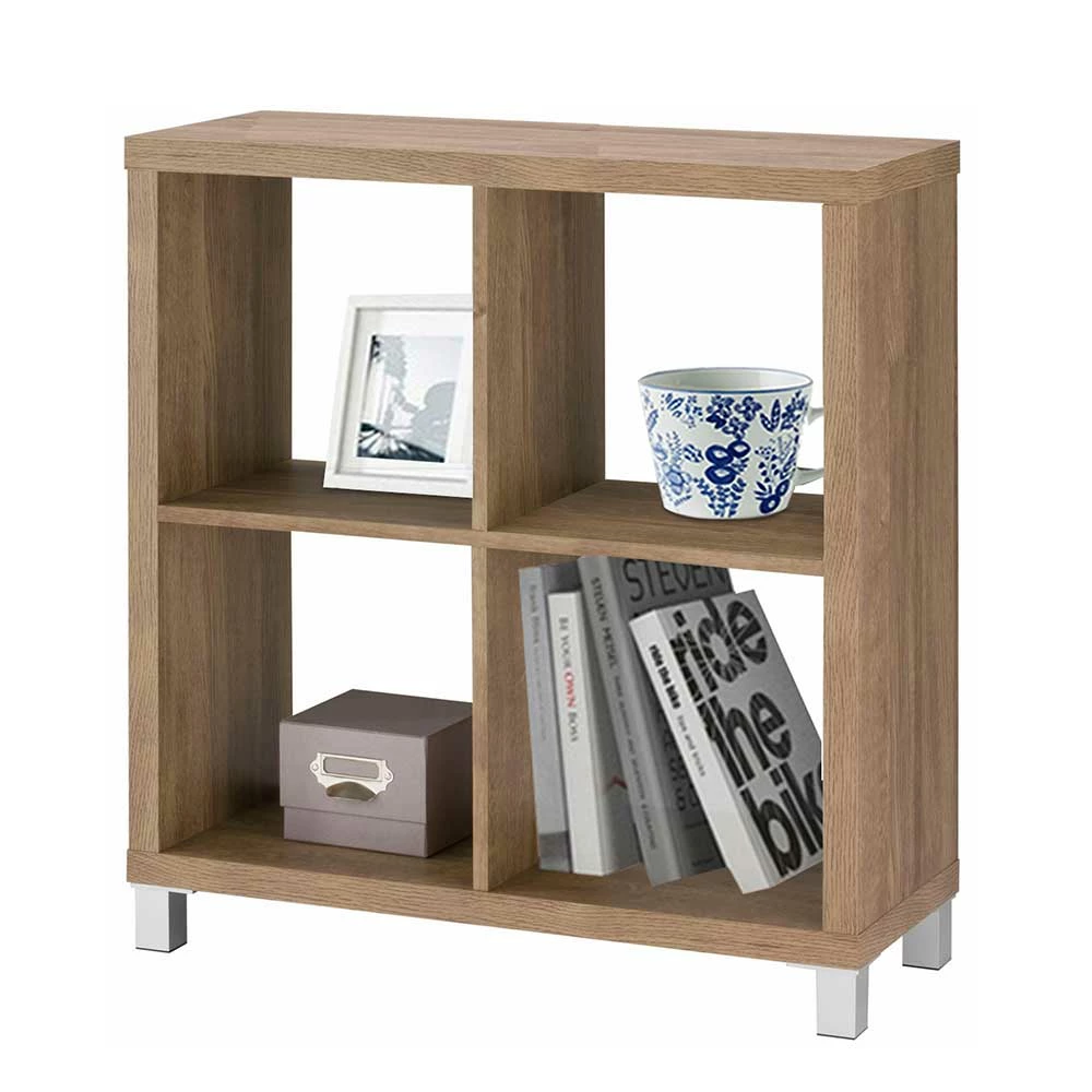 76x83x29 4 Fächer Regal In Eiche Dekor - Suad 2 76x83x29 4 Fächer Regal In Eiche Dekor - Suad – Bild 2