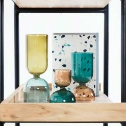 80x135x35 Design Regal Mit Sechs Böden - Fable -Gosy-shop 80x135x35 design regal mit sechs boeden aus akazie stahlrahmen schwarz fable 04