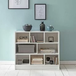 80x69x30 Standregal Mit 8 Fächern - Bordon -Gosy-shop 80x69x30 standregal mit 8 faechern in weiss mit rueckwand bordon 01