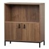 81x81x35 Retro Schrank Mit Fach & 2 Türen - Bradley -Gosy-shop 81x81x35 retro schrank mit fach 2 tueren in nussbaum schwarz bradley f