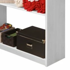 81x92x31 Kiefer Standregal In Weiß Lackiert - Muweja -Gosy-shop 81x92x31 kiefer standregal in weiss lackiert mit zwei faechern muweja 03