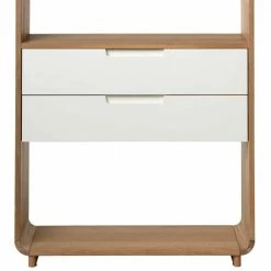 82x194x30 Retro Design Regal Ohne Rückwand - Svessia -Gosy-shop 82x194x30 retro design regal ohne rueckwand mit 4 faechern 2 schubladen svessia 02