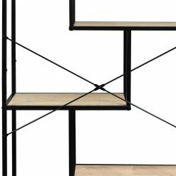 83x185x33 Offenes Designregal Mit Fünf Fächern - Cosimo -Gosy-shop 83x185x33 offenes designregal mit fuenf faechern aus metall spanplatte cosimo 04