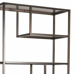 87x182x35 Designregal Mit Sechs Fächern - Milarin -Gosy-shop 87x182x35 designregal mit sechs faechern aus metall in grau antik milarin 03