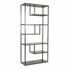 87x182x35 Designregal Mit Sechs Fächern - Milarin -Gosy-shop 87x182x35 designregal mit sechs faechern aus metall in grau antik milarin f