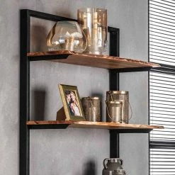 90x180x35 Regal Ohne Rückwand Aus Stahl & Massivholz - Matze -Gosy-shop 90x180x35 regal ohne rueckwand aus stahl massivholz in anthrazit akazie natur matze 04