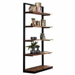 90x180x35 Regal Ohne Rückwand Aus Stahl & Massivholz - Matze