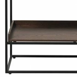 90x181x38 Offenes Regal Mit 2 Türfächern - Vaclinas -Gosy-shop 90x181x38 offenes regal mit 2 tuerfaechern 4 faechern in wildeiche schwarz vaclinas 03