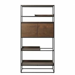 90x181x38 Offenes Regal Mit 2 Türfächern - Vaclinas