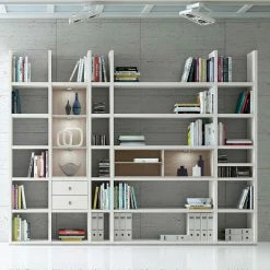 Beleuchtete Regalwand In Weiß Mit Eiche - Romancina