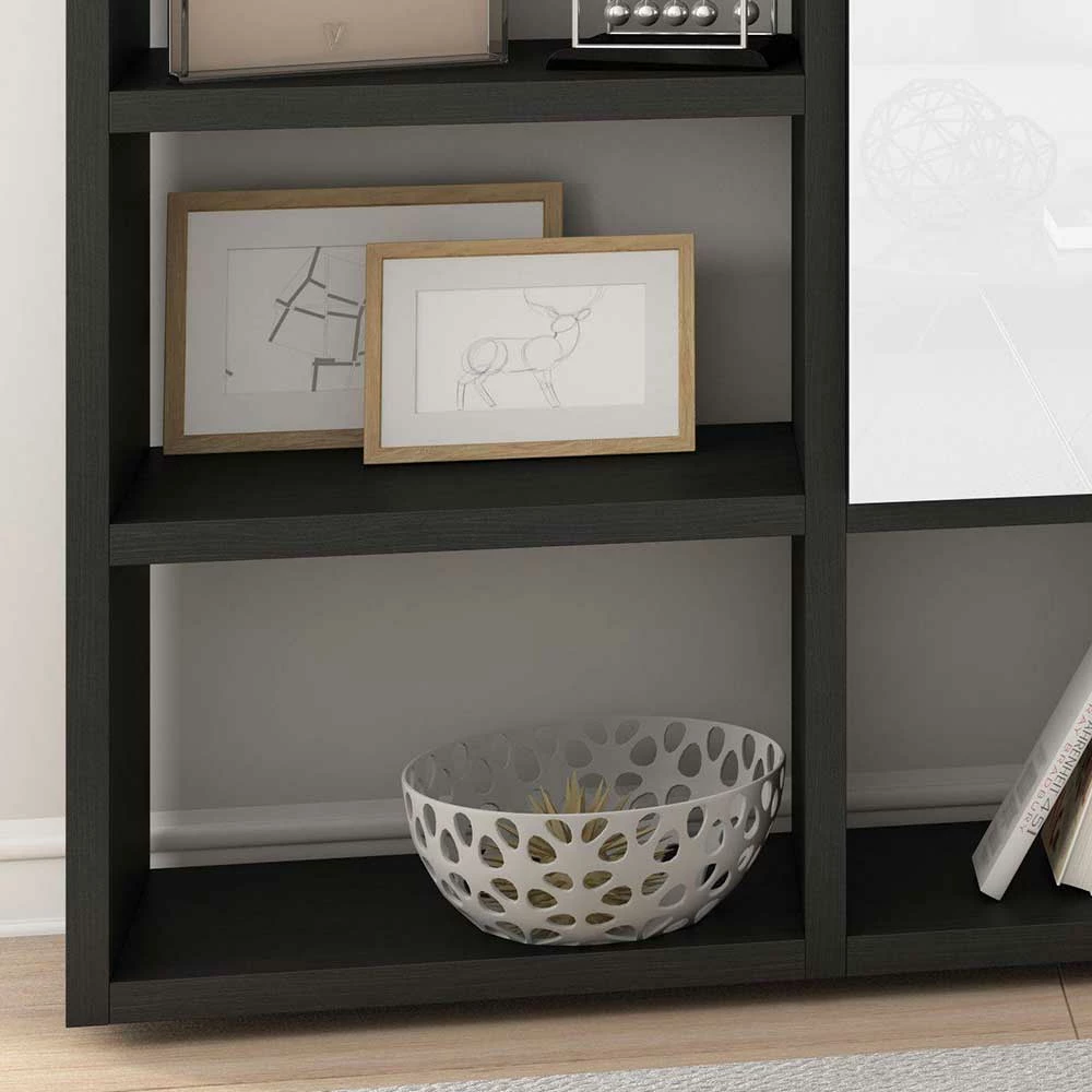 Breites Design Regal Emjana In Braun Und Weiß 2 Breites Design Regal Emjana In Braun Und Weiß – Bild 2