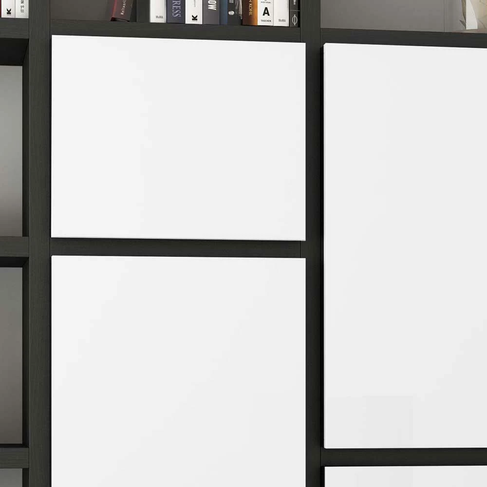 Breites Design Regal Emjana In Braun Und Weiß 3 Breites Design Regal Emjana In Braun Und Weiß – Bild 3