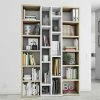 Bücherregal Raumteiler Zweifarbig - Nenna -Gosy-shop buecherregal raumteiler zweifarbig eiche sonoma weiss glanz nenna 01