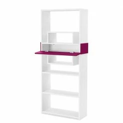 Design Regal Calaas In Weiß Mit Pink 75x180cm -Gosy-shop design regal weiss mit pink 75x180cm sechs offene faecher und ein geschlossenes fach calaas 02