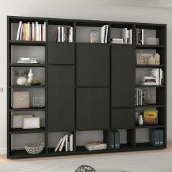 Dunkelbraune Regalwand Edroms Mit Offenen Fächern