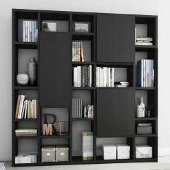 Eiche Dekor Regal In Schwarzbraun - Mocart