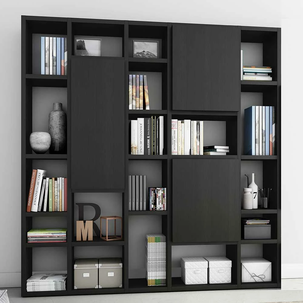 Eiche Dekor Regal In Schwarzbraun - Mocart 1 Eiche Dekor Regal In Schwarzbraun - Mocart