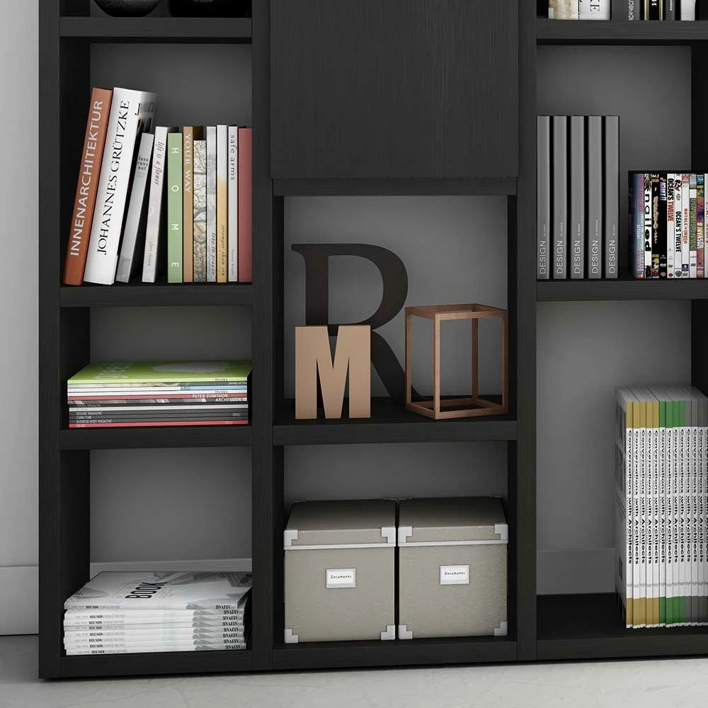 Eiche Dekor Regal In Schwarzbraun - Mocart 2 Eiche Dekor Regal In Schwarzbraun - Mocart – Bild 2