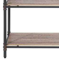 Factory Style Regal In Verwitterter Holz Optik - Nenvia -Gosy-shop factory style regal in verwitterter holz optik mit gestell aus eisenrohren nenvia 02