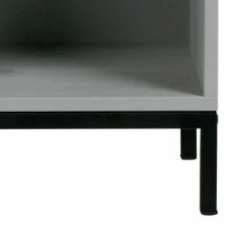 Graues Holzregal Mit Metallgestell Schwarz - Lanik -Gosy-shop graues holzregal mit metallgestell schwarz im skandi design lanik 03