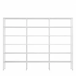 Großes Stauraum Regalsystem In Weiß - Leyma -Gosy-shop grosses stauraum regalsystem in weiss aus stahl und holz 295x220x31 leyma 04