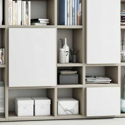 Großzügige Regalwand In Beige & Weiß - Villama -Gosy-shop grosszuegige regalwand in beige weiss 296x222 cm villama 03